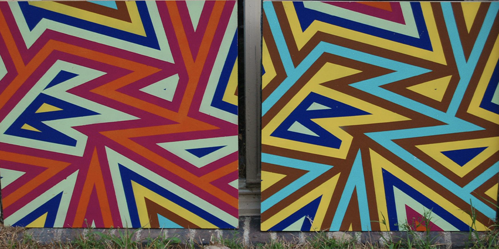 An image of a painting entitled Funk and a painting entitled Disco